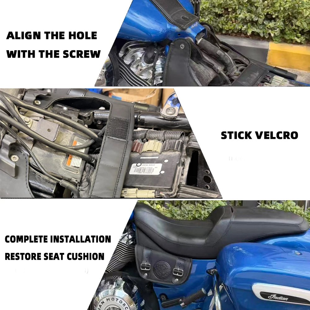 Waterproof Motorcycle Heat Shield Side Tank Pouch Storage Bag For Indian Challenger Chieftain Roadmaster Springfield 2020-2026