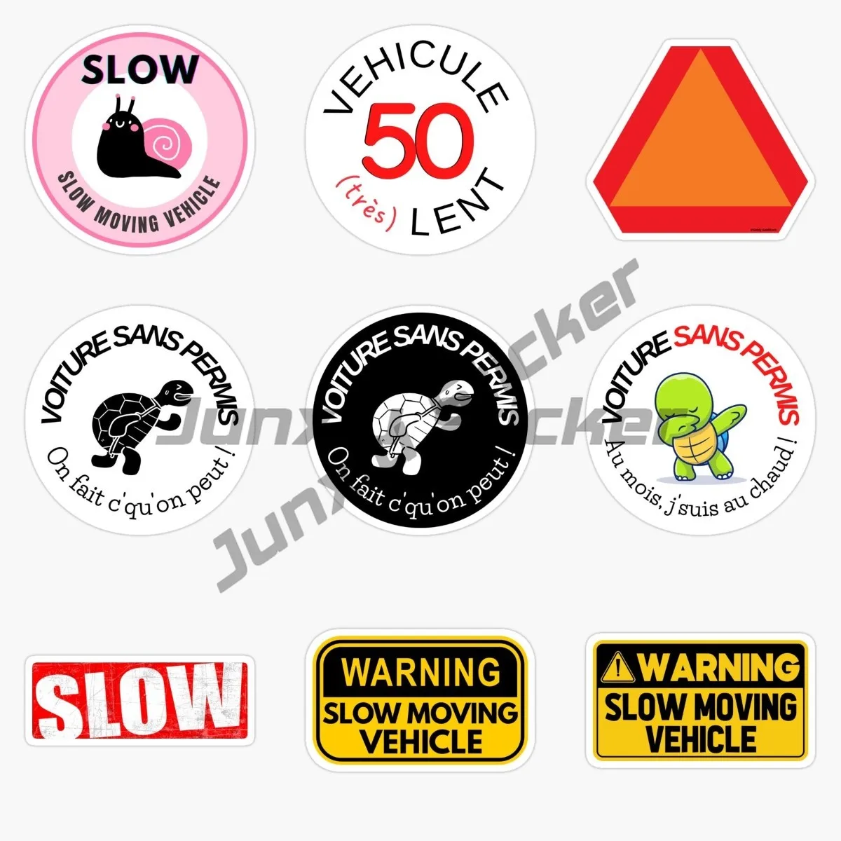 Warning Slow Moving Vehicle Car Stickers PVC Decal