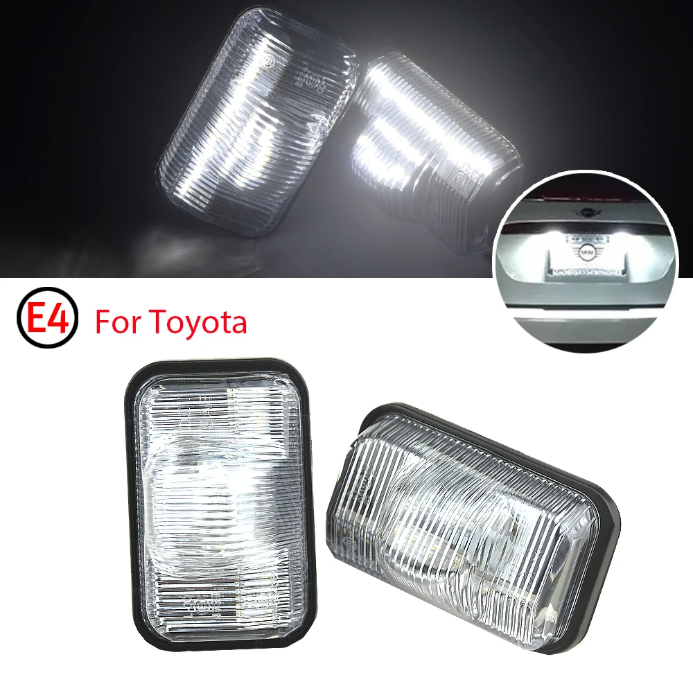 For Toyota PASSO White License Plate Light 2Pcs For Move Canvas LA800S LA810S LED License Plate Lamp