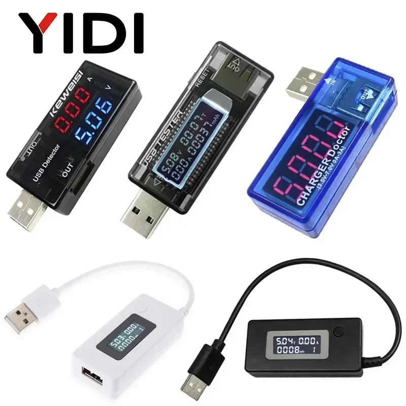 3 In 1 LCD Digital USB Voltmeter Ammeter 5V 12V DC Car Phone Voltage Current Volt Ampere Power Capacity Charger Detector Monitor