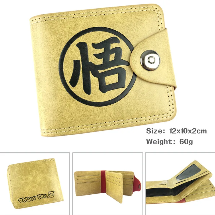 DRAGON BALL PU Leather Wallet Snap Embossed Coin Purse Wrist Bags ID Credit Card Holder Money Clip Short Purse Kids Gifts