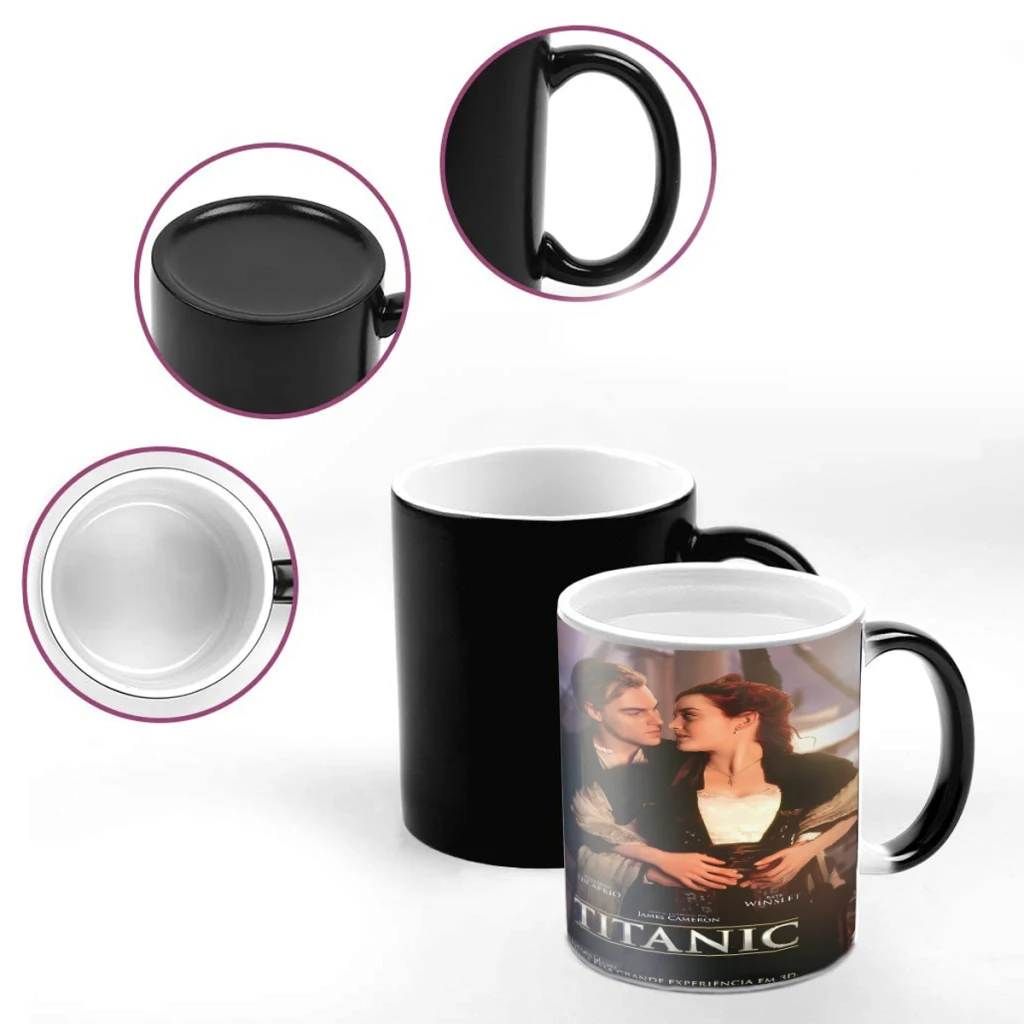 Titanic Leonardo DiCaprio Ceramics Coffee Mugs Thermal Color-changing Gifts Drinkware Coffeeware 11OZ Ceramic