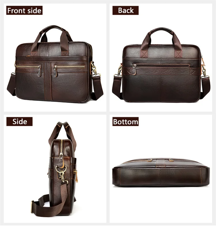 Professional custom 2099 leather cowhide office briefcase messenger bag leather notebook bag leather briefcase