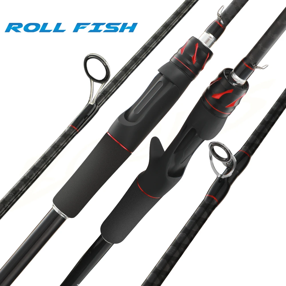 

ROLLFISH Премиум Удочка для окуня из углеродного волокна средней жесткости Быстрое действие Дизайн путешествий для пресной и соленой воды