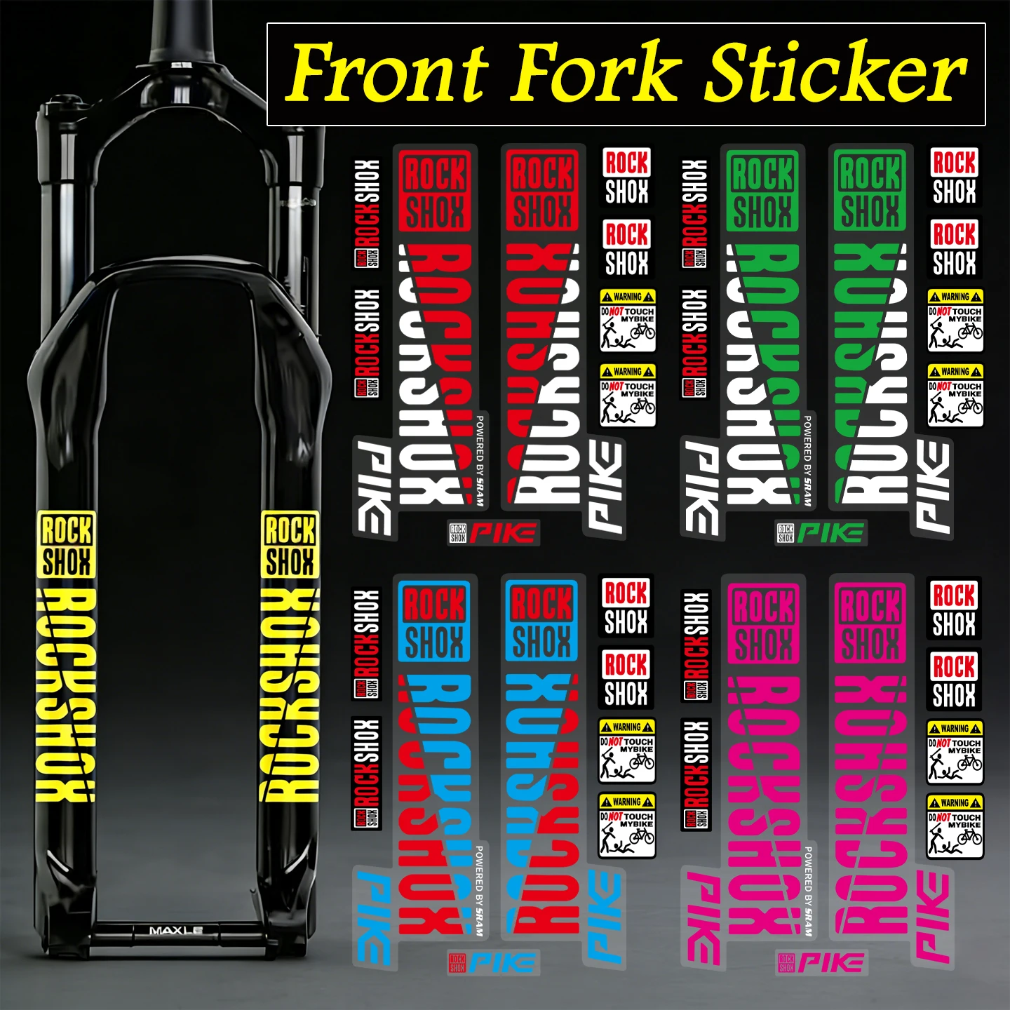 UV-Transparente Graffiti-Vordergabel-Aufkleber, Wasserdichte Schutzaufkleber für RockShox MTB Mountainbike-Fahrradzubehör