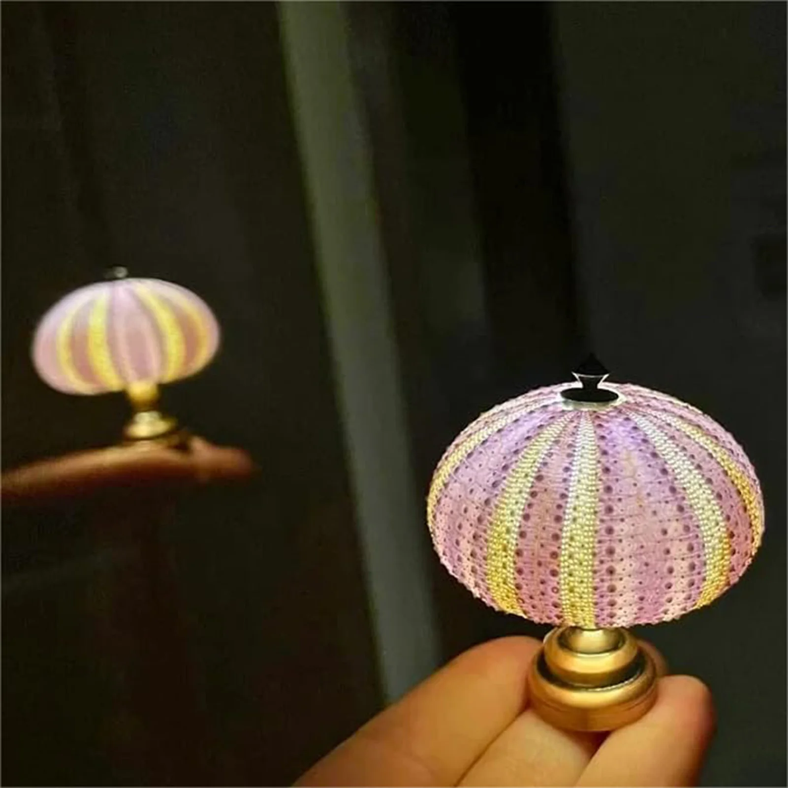 Luces LED nocturnas con forma de erizo de mar, luz nocturna temática de playa divertida para habitación pequeña, novedad interior