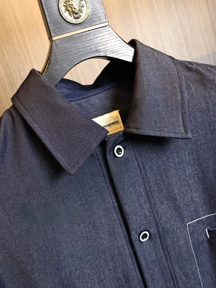 Loose Fit Short Sleeve Shirt Men's Fashion Urban Style Silk Luster Rayon Blend Button up Casual Breathable Summer Shirt
