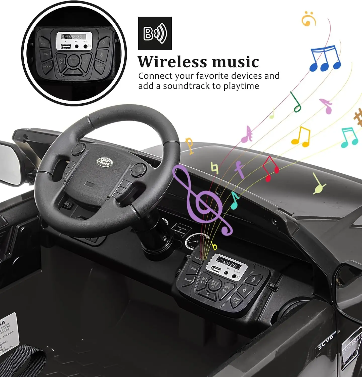 Игрушки для верховой езды для малышей 3-8 лет, лицензированный Land Rover 12 В, детская езда на грузовике 2-в-1, электрическая игрушка с управлением для родителей