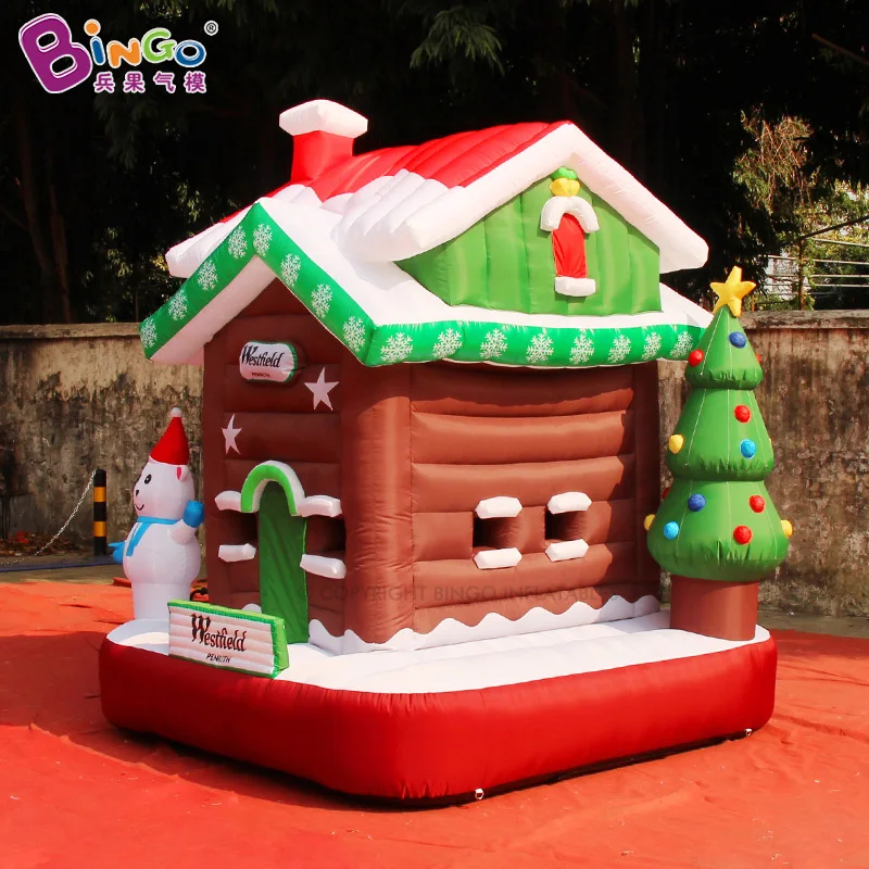 Inflatable Christmas House Balloon For Event Party Decoration Blow Up Xmas Villa Christmas Decoration Props Toys