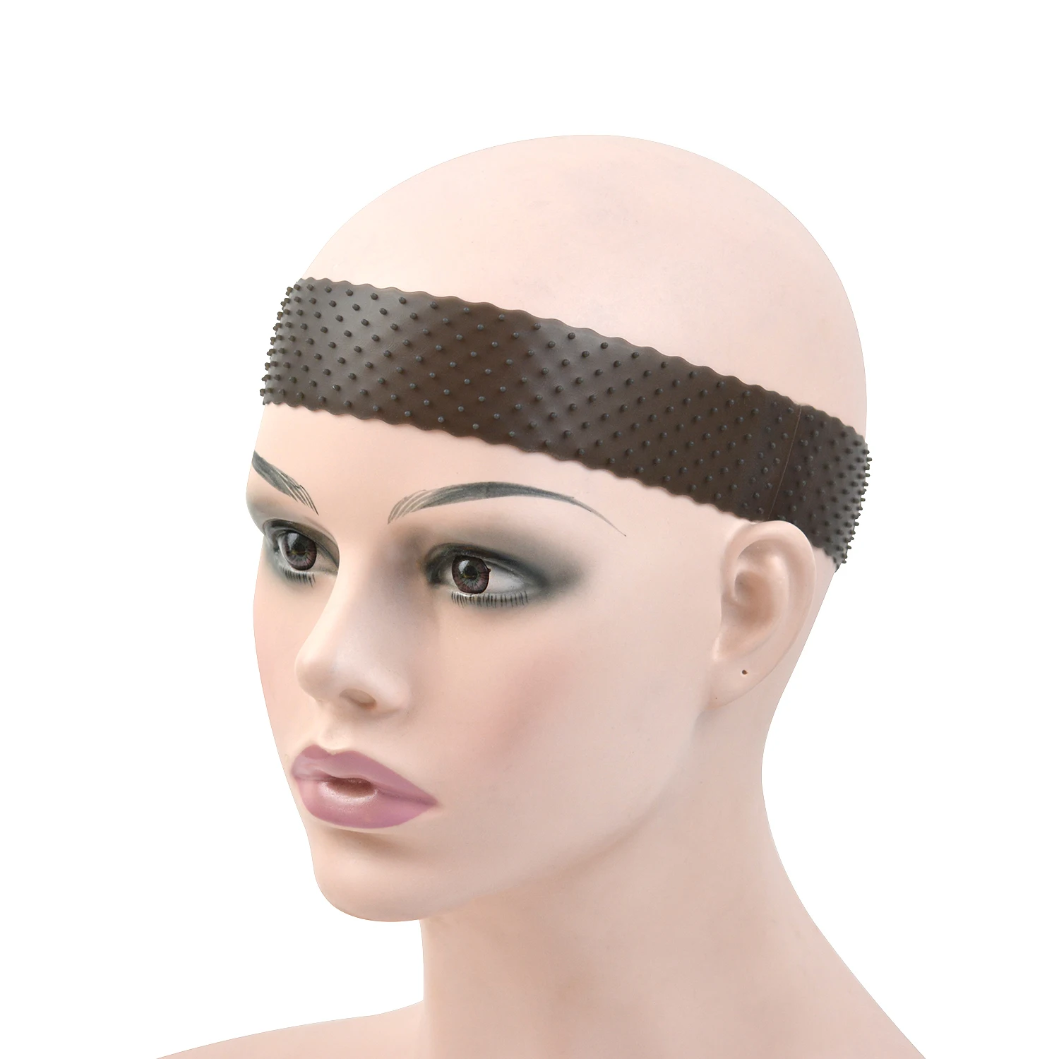 1 PC Black /Brown Silicone Wig Grip Band Non-Slip Elastic Headband  for Keeping Wigs Fix Accessories in Place