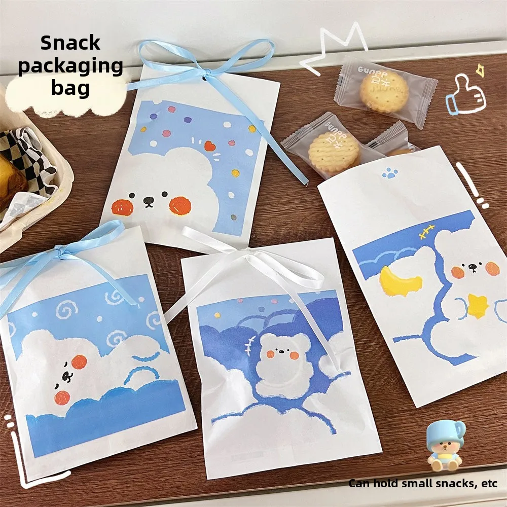 20PCS Simple Ins Wind Paper Storage Bag Cartoon Cute Cloud Bear Mini Paper Bag Pose Decorative Props