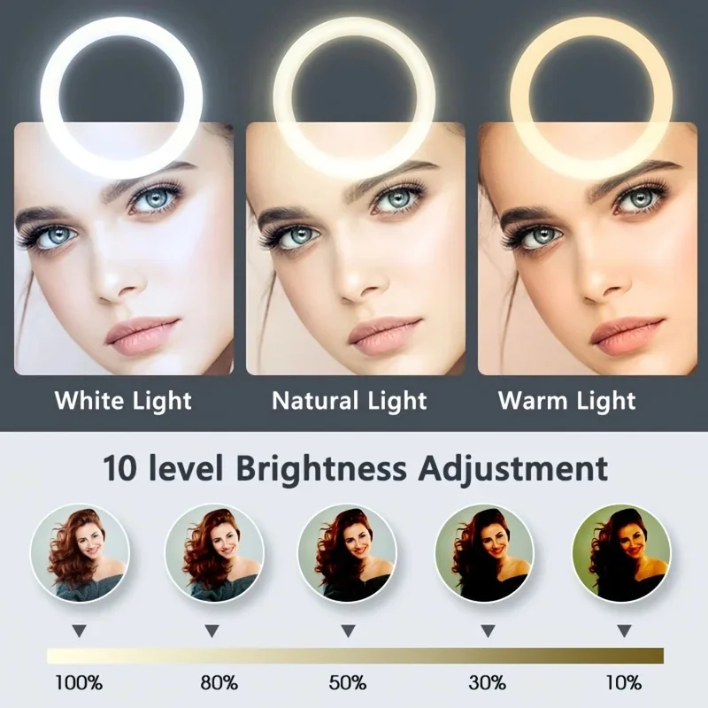 Desiontal 26cm Ring Light with Tripod Stand, RGB Pocket Fill Light for Photography & Video. Features One-Click Color Selection, view 5