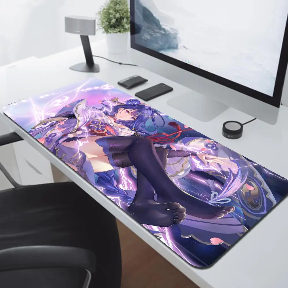 

Mouse Pad Genshin Impact Mousepad Baal Raiden Shogun Gaming Accessories Pc Gamer Cabinet Desk Mat Keyboard Computer Deskmat Xxl