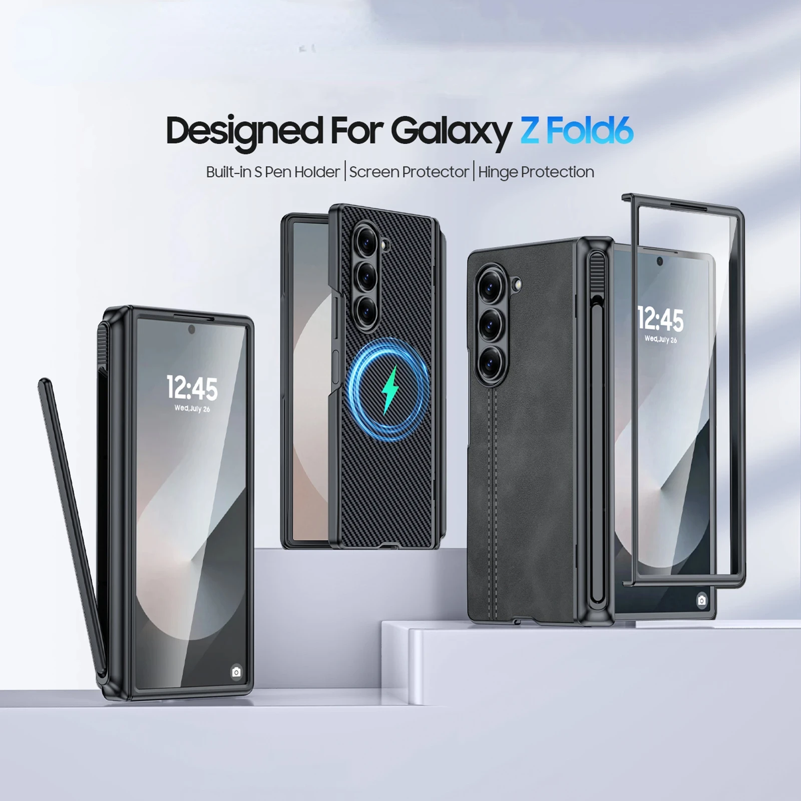 

for Galaxy Z Fold 6 Phone Case Invisible S PEN Base Bearing Protection Integrated Protective Film Anti-Fall Protective Cover