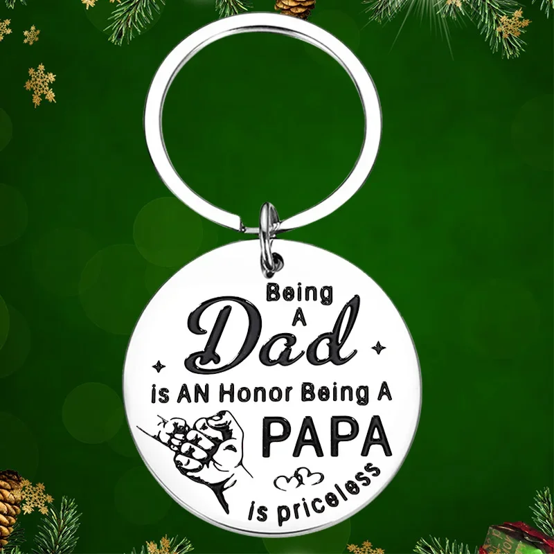 Fathers Day Keychain Pendant Dad Papa Father Key Chain New Daddy to Be First Time Dad Stepdad Gifts