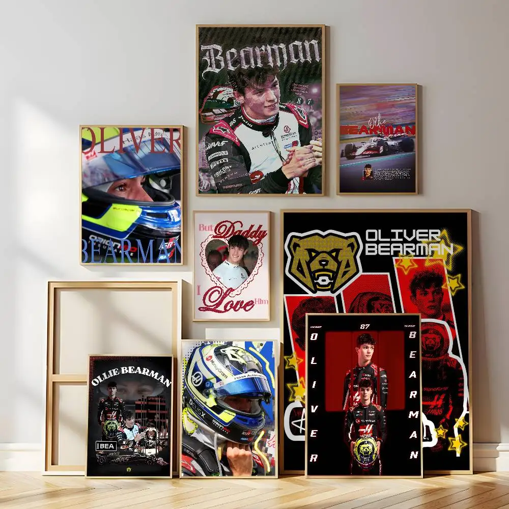 O-oliver Racing B-bearman Poster Self-adhesive Wall Mural Art Waterproof Sticker For Bar Room Decor High Quality Print Gift
