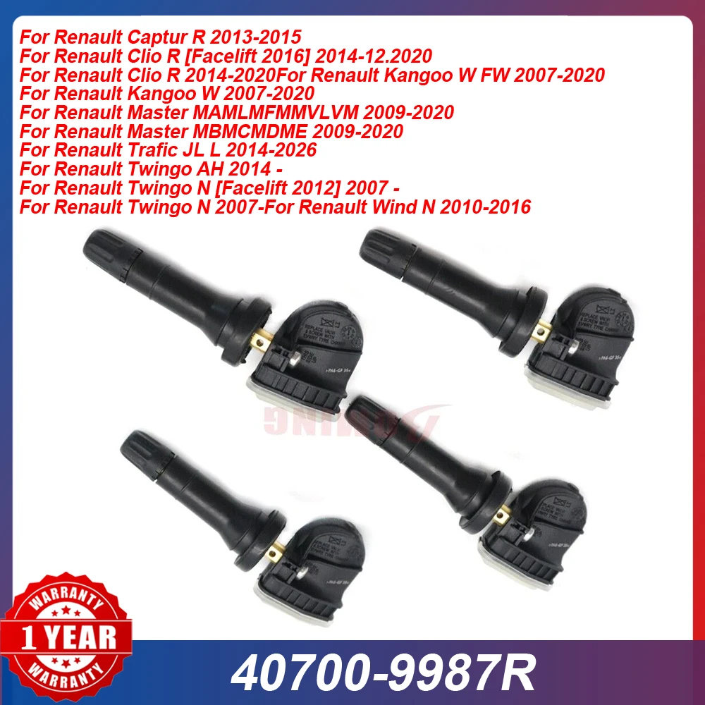 Auto-TPMS 407009987 R Für Renault Captur Dacia Sandero Dokker Duster Lada Xray Lodgy Logan Reifendruckkontrollsystem