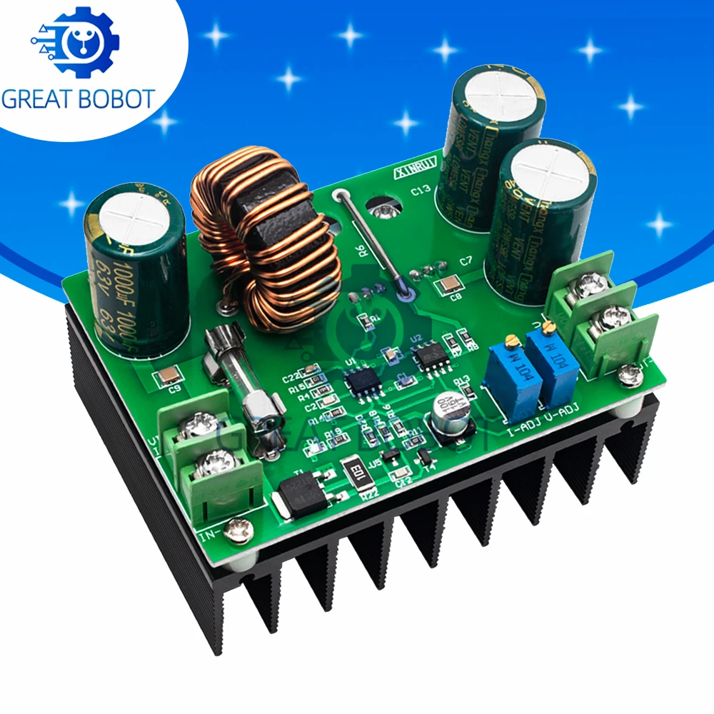600W DC-DC Boost Converter Module, CC CV Adjustable Step-Up Power Supply, 9-60V Input to 12-80V Output