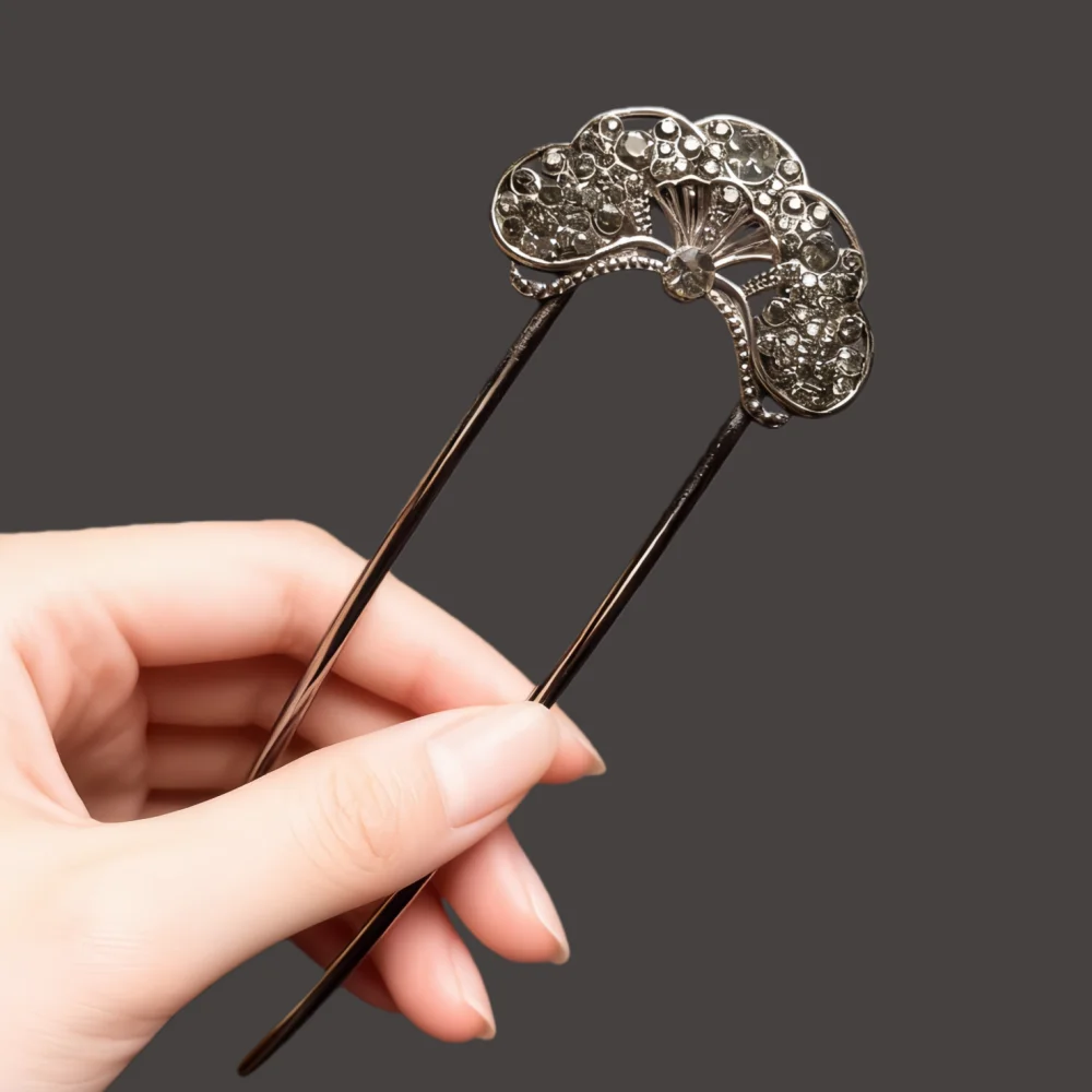 Metall-U-förmige Haarstäbchen mit Perlenquaste, Haargabel, Haarspange, französische Haarnadeln, Haaraccessoires für Damen und Mädchen, Haarschmuck, Styling-Tool – Detail 15