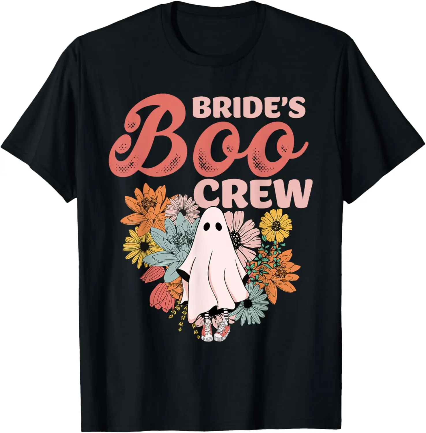 

Футболка невесты Boo Crew с цветочным принтом и призраком на свадьбу, девичник, Хэллоуин