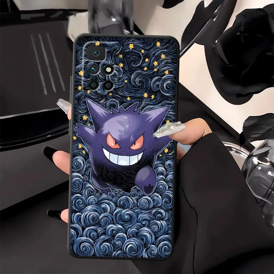 เคสสำหรับ Xiaomi Redmi 12C 13C A1 A2 Plus 9 A4 10 A3 A5 K40 K80 Pro 14C สีดำ เคสโทรศัพท์แบบนิ่ม ลายโปเกมอน น่ารัก เก็นการ์