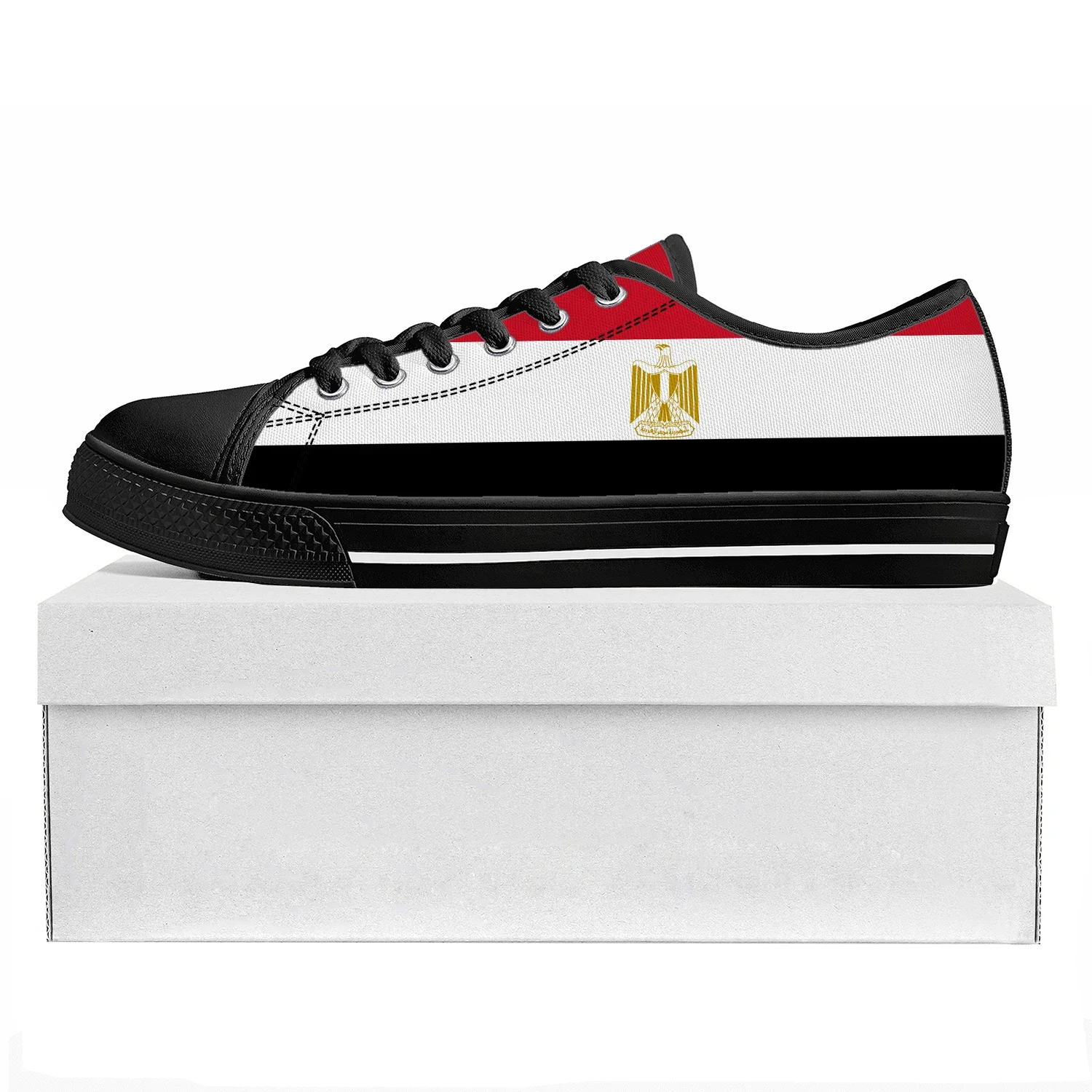 

Egyptian Flag Low Top High Quality Sneakers Mens Womens Teenager Canvas Sneaker Egypt Prode Casual Couple Shoes Custom Shoe