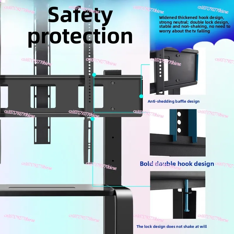 TV Bracket, Movable Floor-to-ceiling Pulley Cart, Suitable for All-in-one Machine Hanger