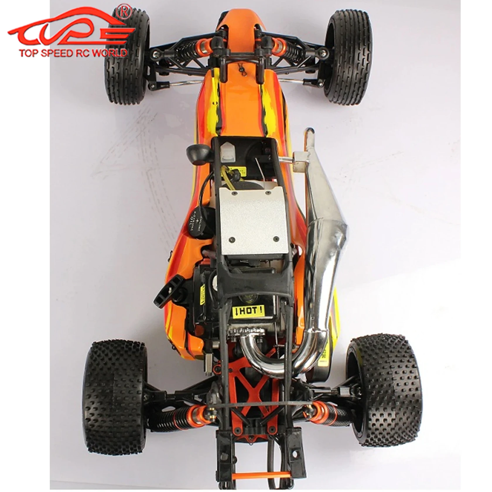 Tubo de escape lateral de 23cc -36cc, motor para carro 1/5 rc, gás hpi rofun baha rovan km baja 5b 5t 5sc, peças de caminhão buggy