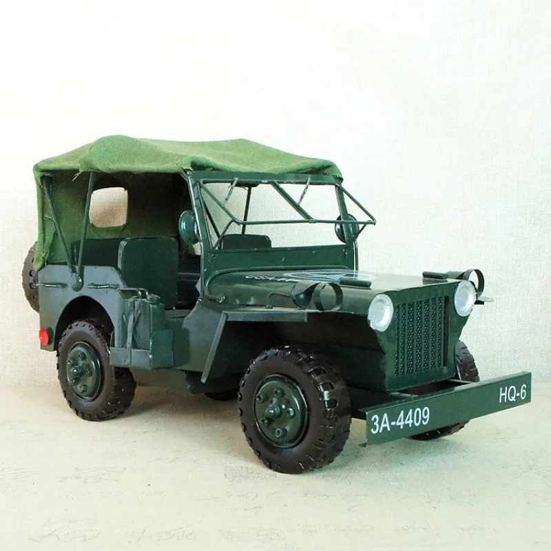 Military Green Jeep Model Home Decoration Accessories Living Room Desk Decoration Kawaii Car Accessories