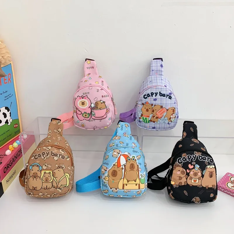 

Capybara Backpack Kids Bags Cute Doll Bag Multifunctional Storage Bag Capybara Chest Bag Cartoon Wallet Children Gifts