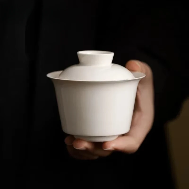 Japanese Plant Ash Cover Bowl Ancient Gaiwan Japanese Hand Grasping Bowl Tea Tureen Tea Maker Cover Bowl Tea Items Gift 140ml