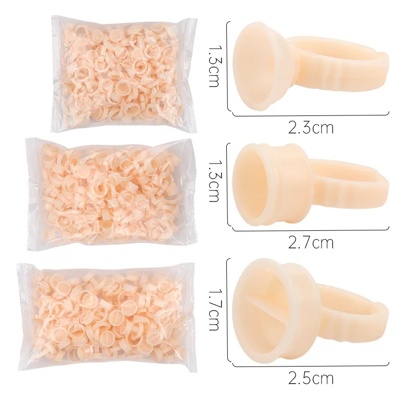 100PCS Microblading Pigment Glue Rings Tattoo Ink Holder S/M/L Eyebrow Makeup Accessories Eyelash Extension Glue Cups