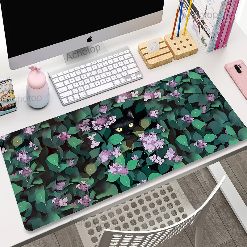 Large Mouse Pad Green Cute Flower Mouse pads Kawaii Cat Rabbit Cartoon Laptop Keyboard Table Mat Deskpad PC XXL Mousepad 100x50