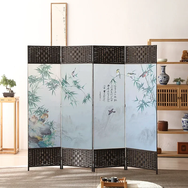 Chinese simple screen partition wall folding screen living room bedroom shading simple modern folding mobile cloth barrier house
