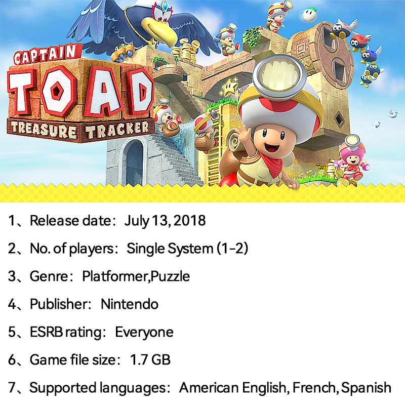 Captain Toad: Treasure Tracker Nintendo Switch Game Deals Physical for Nintendo Switch OLED Switch Lite Switch Game Cards