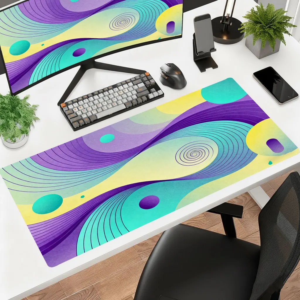 Brand Geometric Iron Art Mouse Pad Non-Slip Thick 2Mm Washable HD Print Arc Design For Office Laptop Gaming Desk Mat Polyester