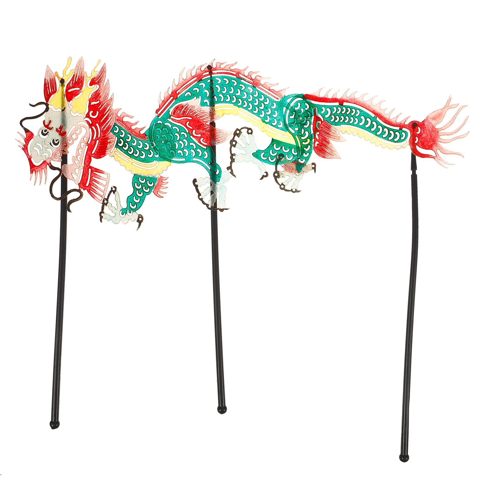 Retro Shadow Puppet Props Mini Hand Dancing Game Craft Kits Stick Style Qinglong Fine Workmanship Traditional Chinese Toy Hand
