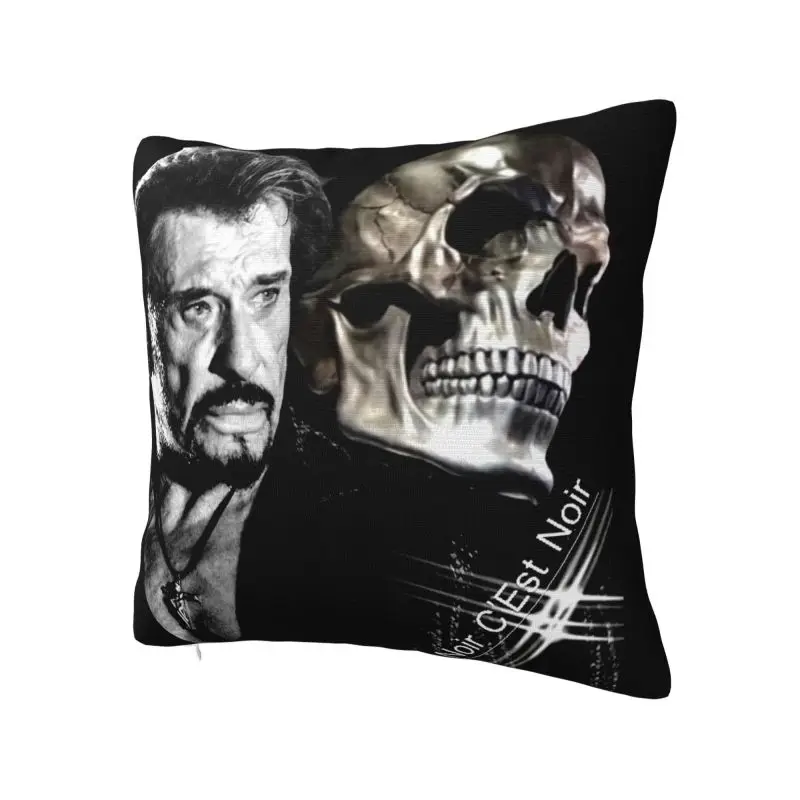 Modern Johnny Hallyday Cushion Cover 40*40 cm Soft France Rock Singer Throw Pillow Case Decoration Sofa Chair Pillowslip