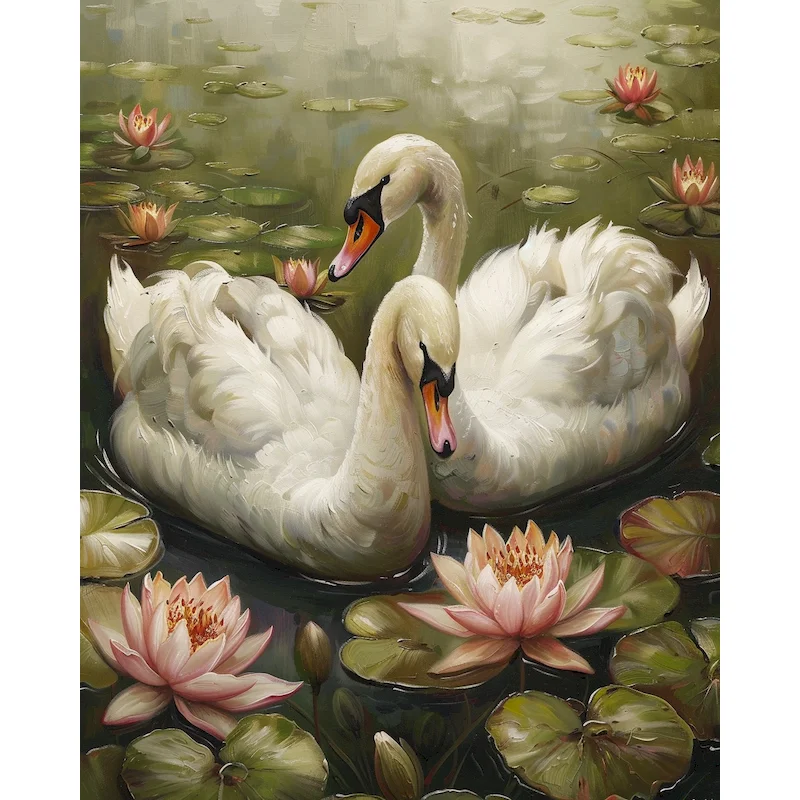 

GATYZTORY White Swan Painting By Numbers Animals Pictures By Numbers Zero Basis Picture On Canvas Acrylic Paints Home Decor Diy