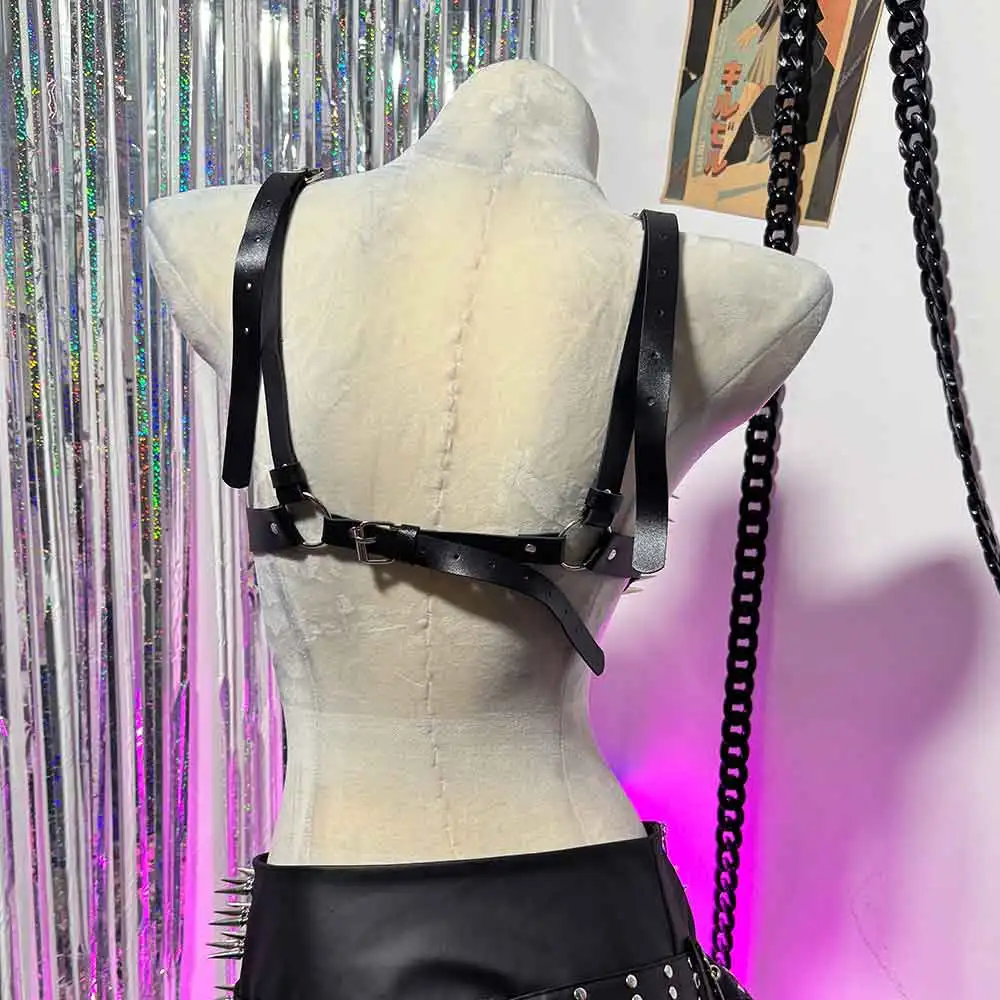 Cross Eco Gothic Goth Fairy Emo Harajuku 90s Studded Rivet Kawaii Y2K Halter Camisole TOPS Punk Rock Hand Made Grunge E-Girls