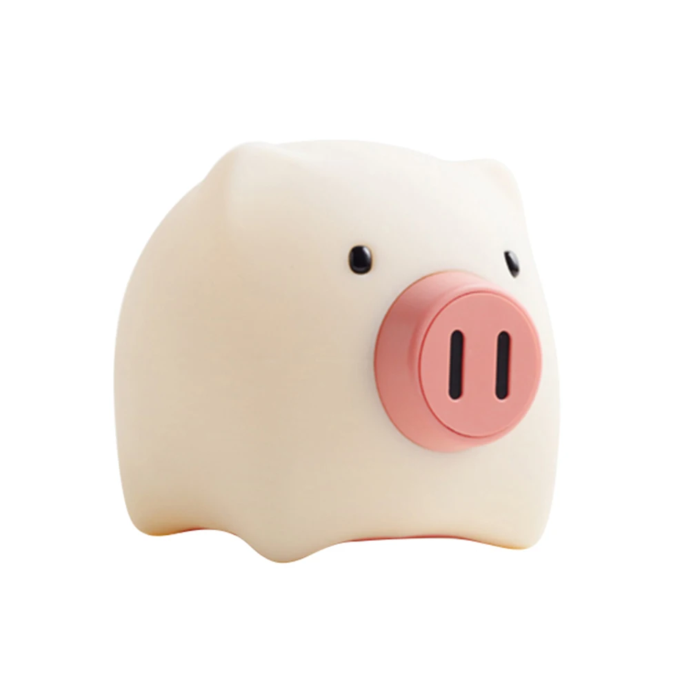 

Cute Pig Shaped Silicone Night Light Rechargeable LED Bedside Lamp Soft Glow Timer Function Nursery Baby Room Portable USB