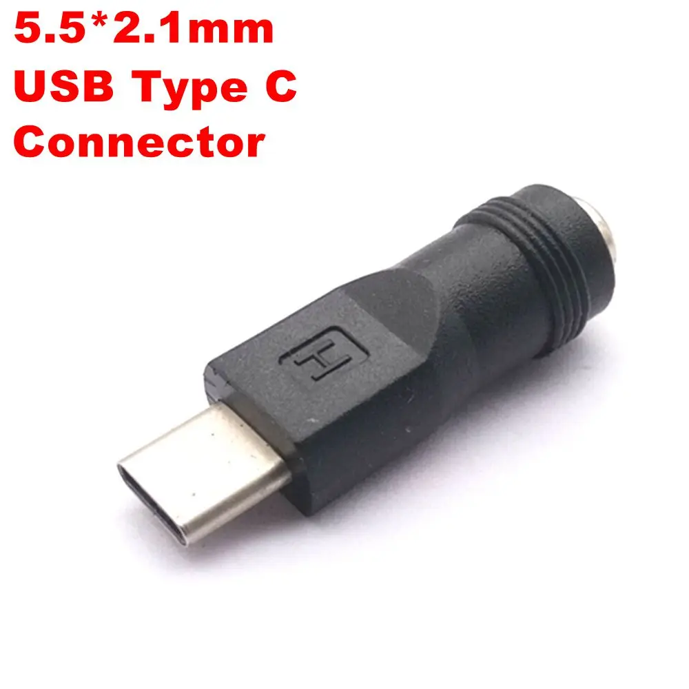 1 pcs DC Type-c Female To 5.5*2.1 Female Cables 5521 Power Jack DC Power Conector 5.5x2.1 Adapter USB Type C Converter