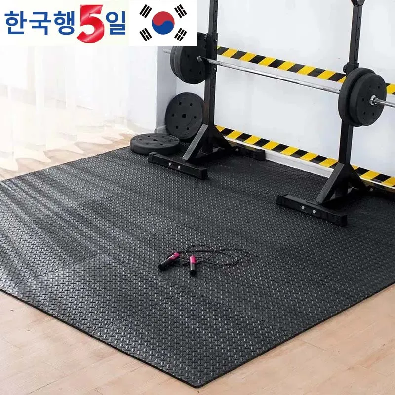 Foam Grounding Mat Eva Thickened Anti-collision Black Leaf Pattern 30*30CM (8 PCS) Sports Protective Mats