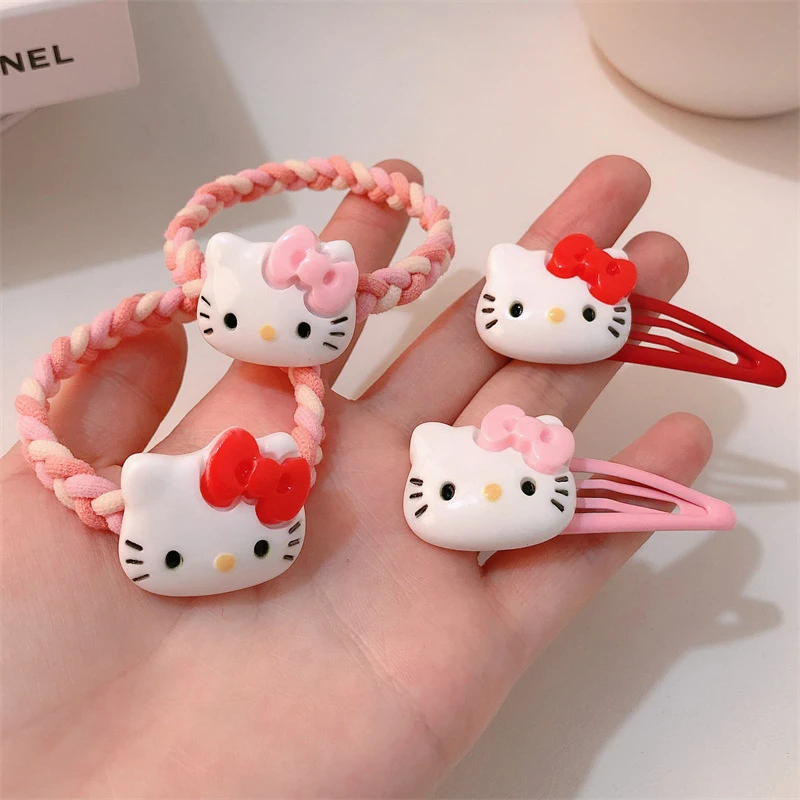 2 Stuks Kawaii Cartoon Sweet Bb Hair Clip Voor Vrouwen Meisjes Schattige Anime Kt Kat Haartouw Mode Haaraccessoires Hoofddeksels Geschenken