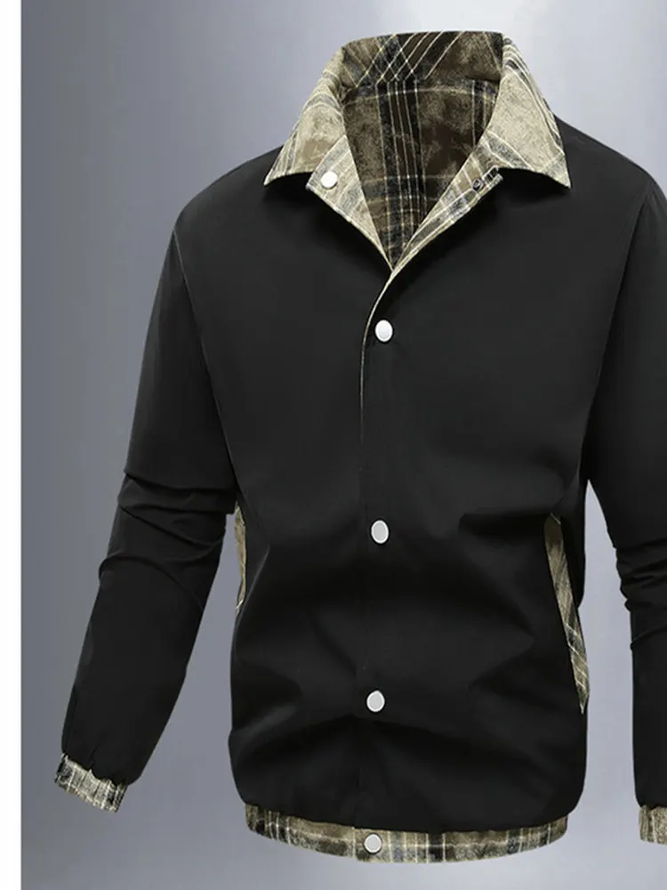 

Мужская демисезонная куртка-бомбер в клетку, двусторонняя, ветрозащитная, из полиэстера, нейлона и углеродного волокна, удлиненная