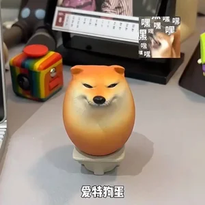 Entzückende Shiba -Statuette Inu Bobblehead - Miniaturhundstatue, die auf Feengartendekoration zugeschnitten ist Hauptverkaufspuppe Jardim - №4