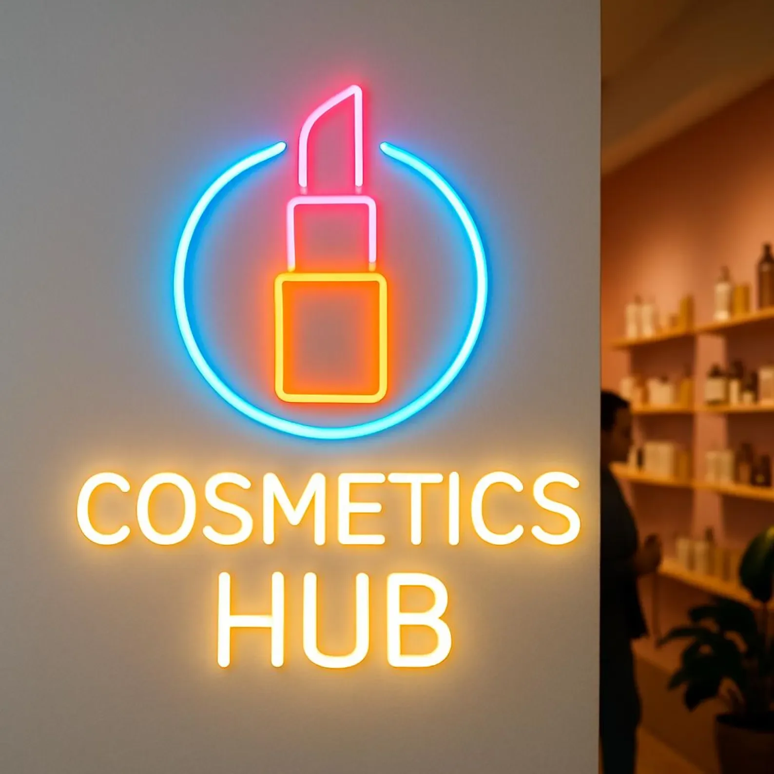 Cosmetics Hub Neon Sign, Beauty Salon Light, Cosmetics Store Led Sign, Gift Idea for Cosmetologist, Cosmetics Neon Decor.