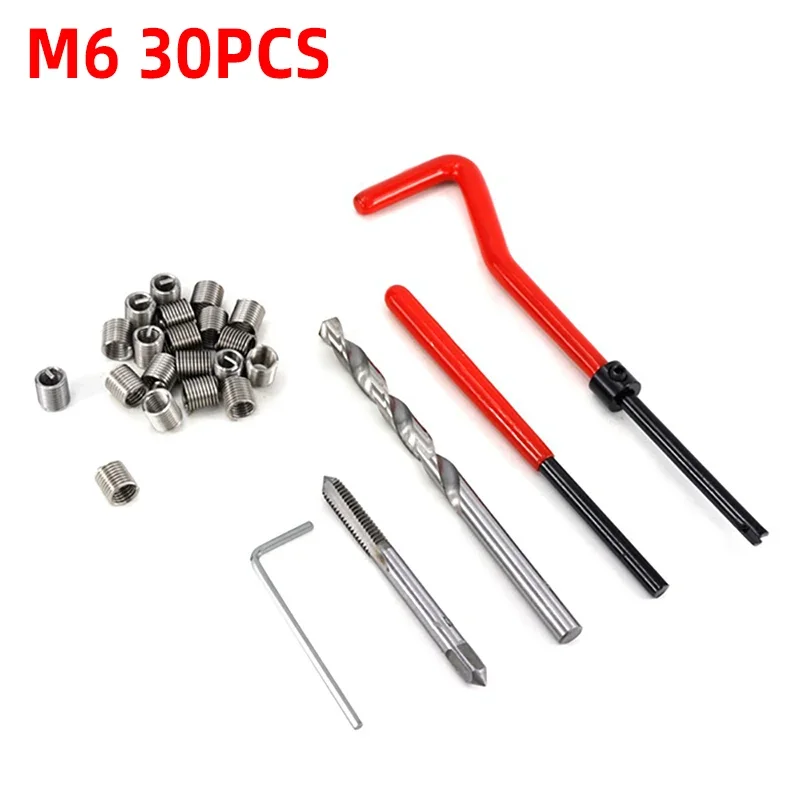 30-teiliges Edelstahl-Gewindereparatur-Set M5 M6 M8 10 12 Vollgewinde-Gewindeeinsätze für Gewindereparaturen – Detail 6