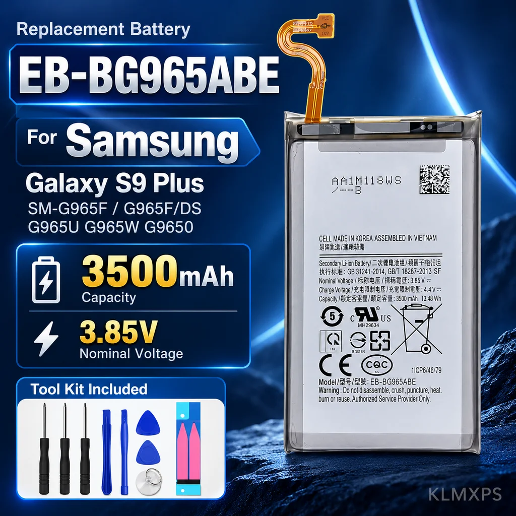 Mobile Phone Battery Replacement For Samsung Galaxy S9 Plus S9+ G9650 G965F EB-BG965ABE 3500mAh Repair Tools Kit Included