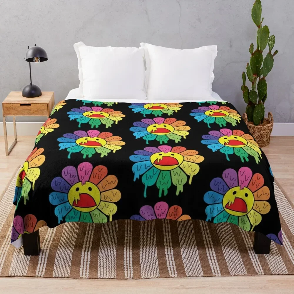 

sad flower Throw Blanket Portable Lightweight Blanket for Travel Camping